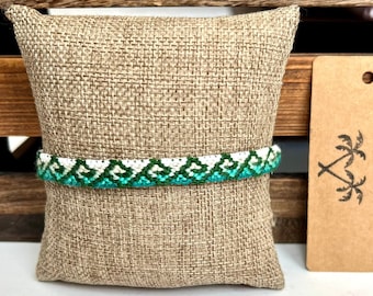 Handwoven Friendship Bracelet: Colorful Greek Waves, Ombre Cotton