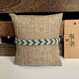 Chevron Handwoven Friendship Bracelet: Adjustable Cotton Macrame