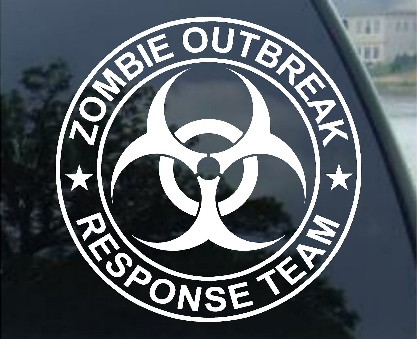 Zombie Outbreak Response team Zombie vinyl Decal Car window, bumper, …