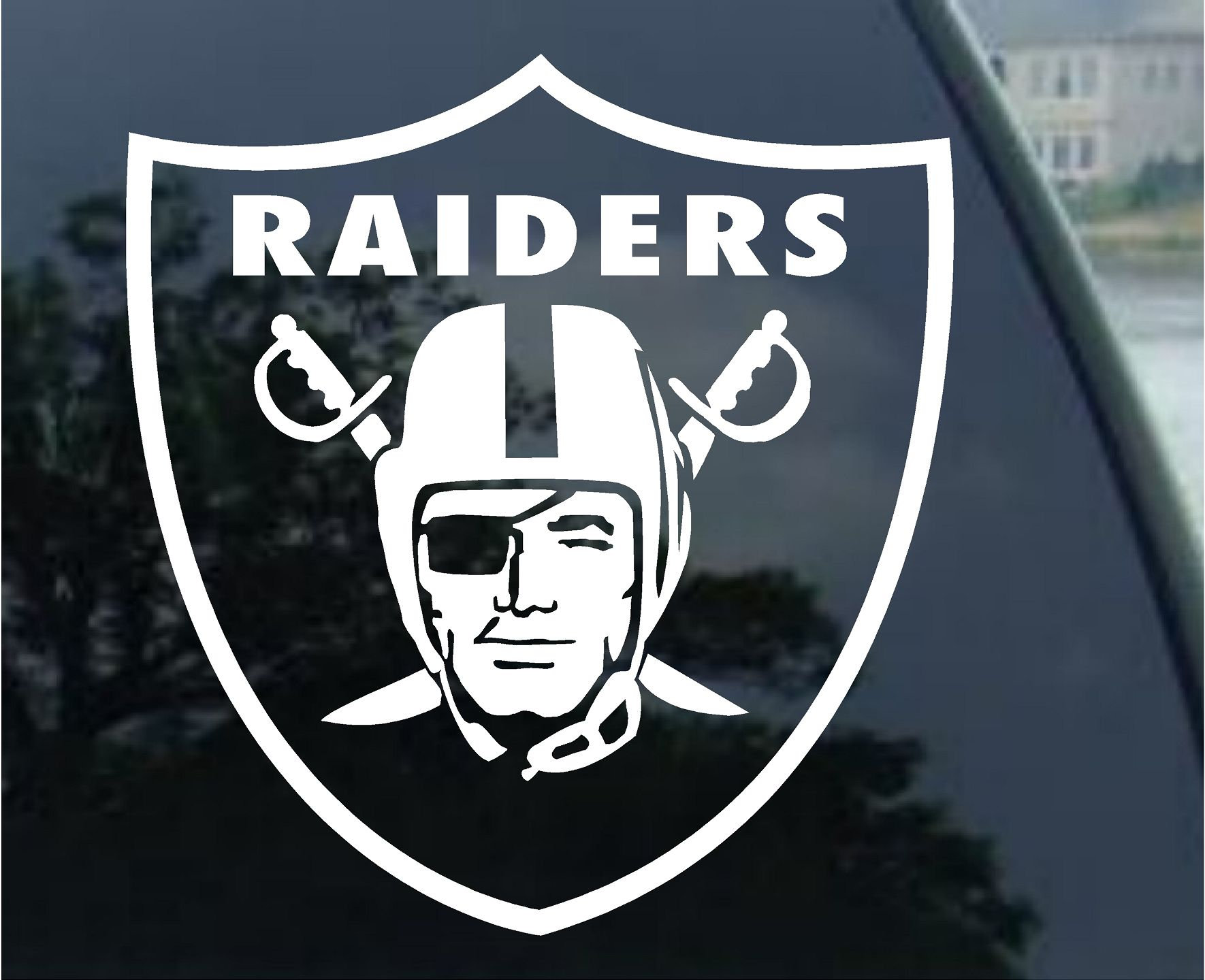 Oakland Raiders Vinyl Decal car window, mirror, bumper, laptop, cornh…