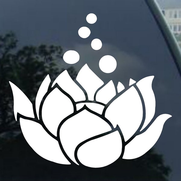 LOTUS FLOWER vinyl decal  car window, bumper, mirror, laptop, scrapbook, yeti, cornhole sticker