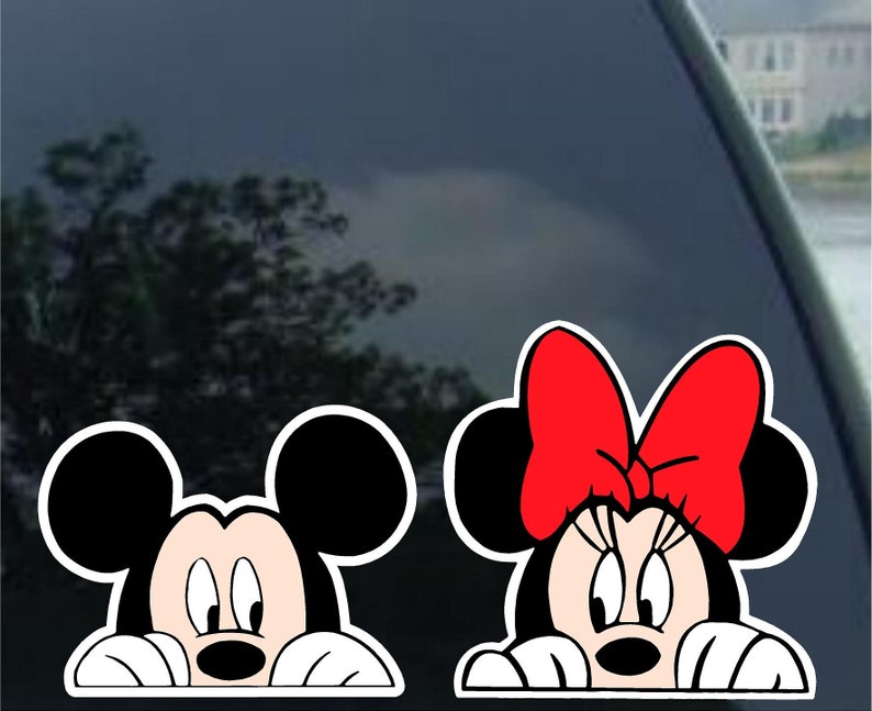 Mickey and Minnie Mouse Disney Inspired Combo Vinyl Decal 2 image 4