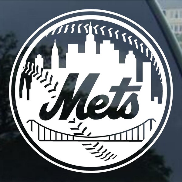 New York Mets Vinyl decal car window, Mirror, bumper, laptop, cornhole sticker