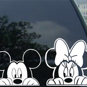 Mickey And Minnie Mouse Combo Decal Set ( 2 decals ) Vinyl decal Car window, mirror, bumper, laptop, yeti, cornhole sticker