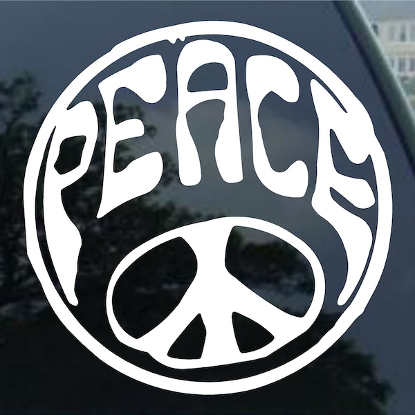 Peace Sign vinyl decal car window, mirror, bumper, laptop, yeti, cornhole sticker