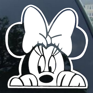 Minnie Mouse Vinyl decal Car window, Mirror, bumper, laptop, yeti, cornhole sticker