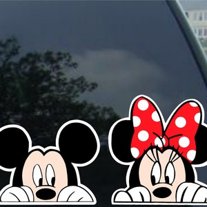 Mickey  and  Minnie Mouse Disney Inspired Combo Vinyl Decal 2 sticker Set. For car windows, mirrors, bumpers, rvs, laptops, yeti, cornhole