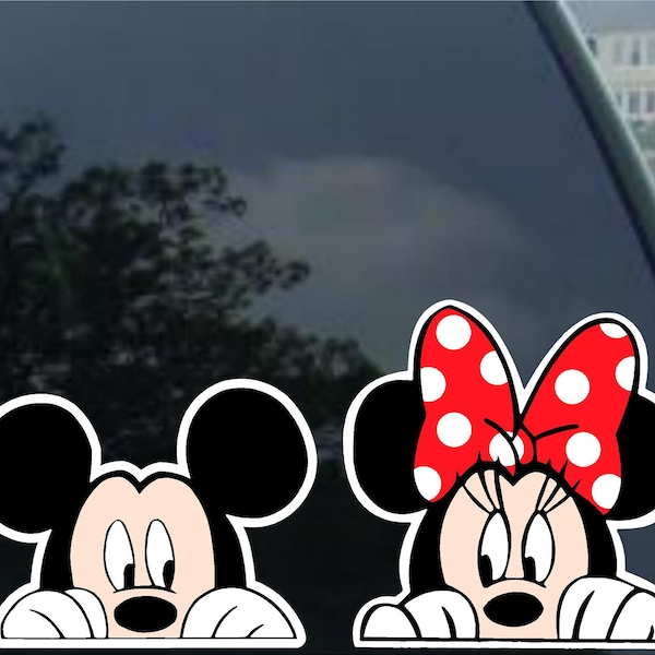 Mickey  and  Minnie Mouse Disney Inspired Combo Vinyl Decal 2 sticker Set. For car windows, mirrors, bumpers, rvs, laptops, yeti, cornhole