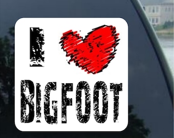 I Heart Bigfoot Vinyl Decal car window, mirror, bumper, laptop, yeti , cornhole sticker