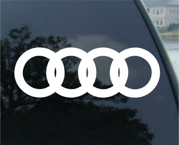 Audi Rings 3d Look Window Decal Sticker, Custom Made In the USA
