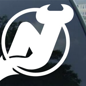 NEW JERSEY DEVILS Vinyl Decal  Car Window, Bumper, mirror, laptop,  cornhole, helmet sticker .