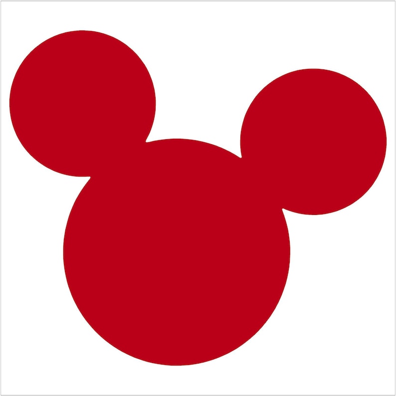 Mickey Mouse Vinyl Decal car window, mirror, bumper, yeti, laptop, cornhole sticker Red