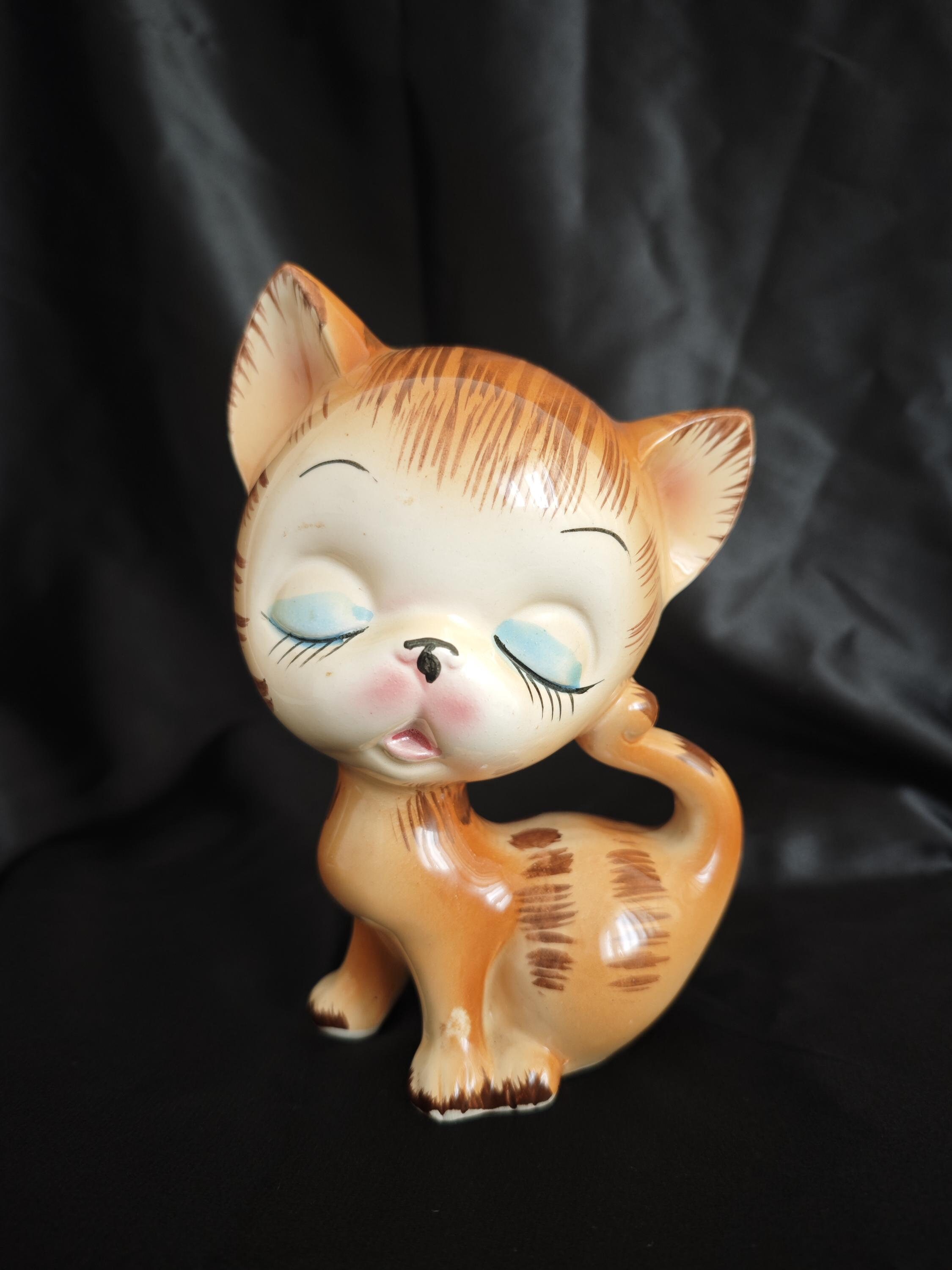 Big Eye Cat Figurine - Etsy Big Eye Cat Figurine - Etsy