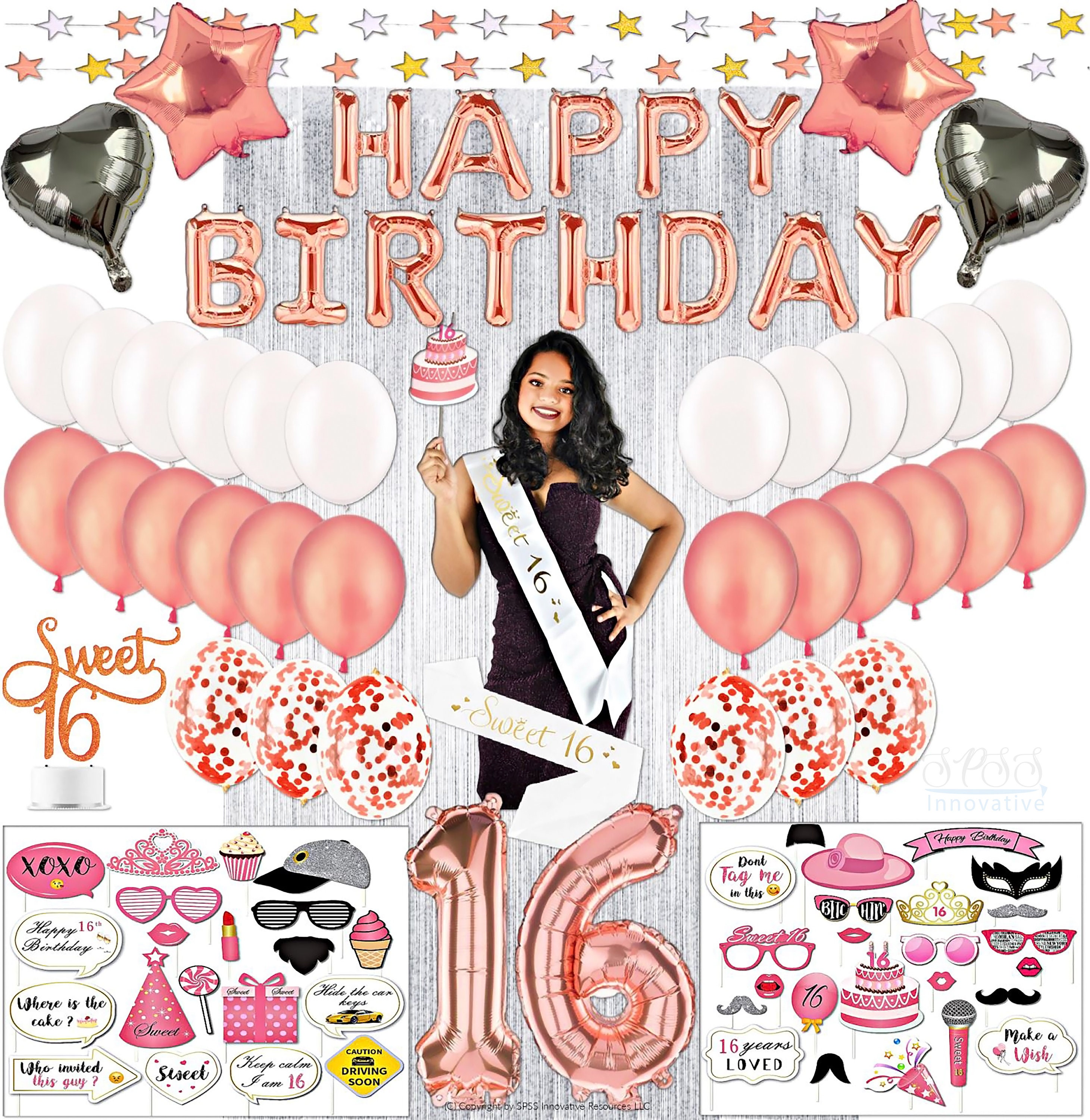 SPSS INNOVATIVE 16th Girl Birthday Decoration Sweet 16 Girl - Etsy