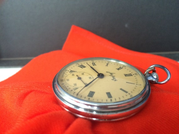 Vintage pocket mechanical watch Molnija with chain - image 6