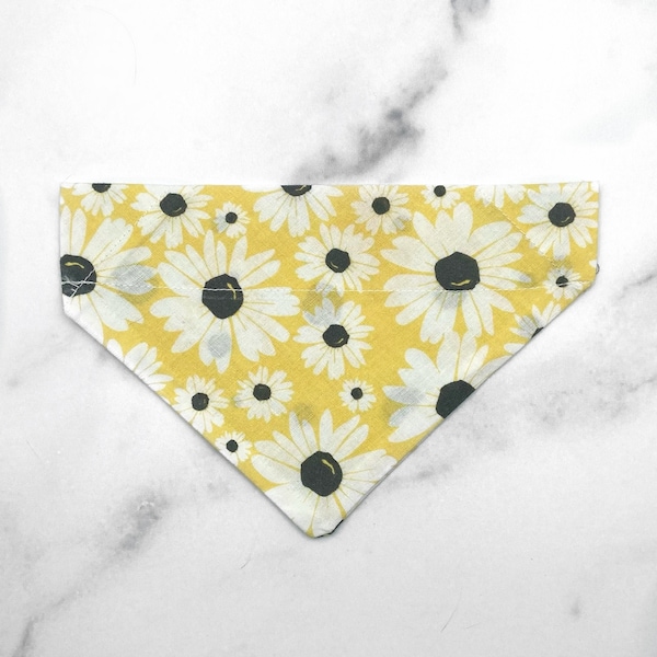 matching dog and owner daisy dog bandana over the collar & daisy scrunchie, spring dog bandana, girl dog accessories, westie gifts, poodle