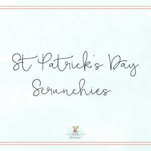 st Patricks day matching scrunchie, dog bandanas and bowties sold separately