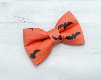 halloween dog bow tie, fall dog collar bow, bats dog bow tie, cat bowtie