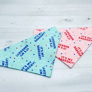 Personalized Birthday Dog Bandana: Party &#39;Barkday&#39; Collar