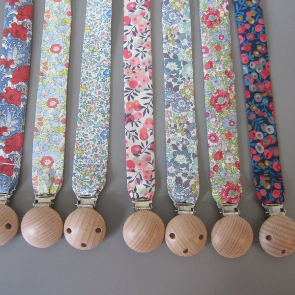 Liberty Fabric Dummy Clip,  Pacifier Clip. Fabric Dummy Clip. Soother Clip.  Baby Gift
