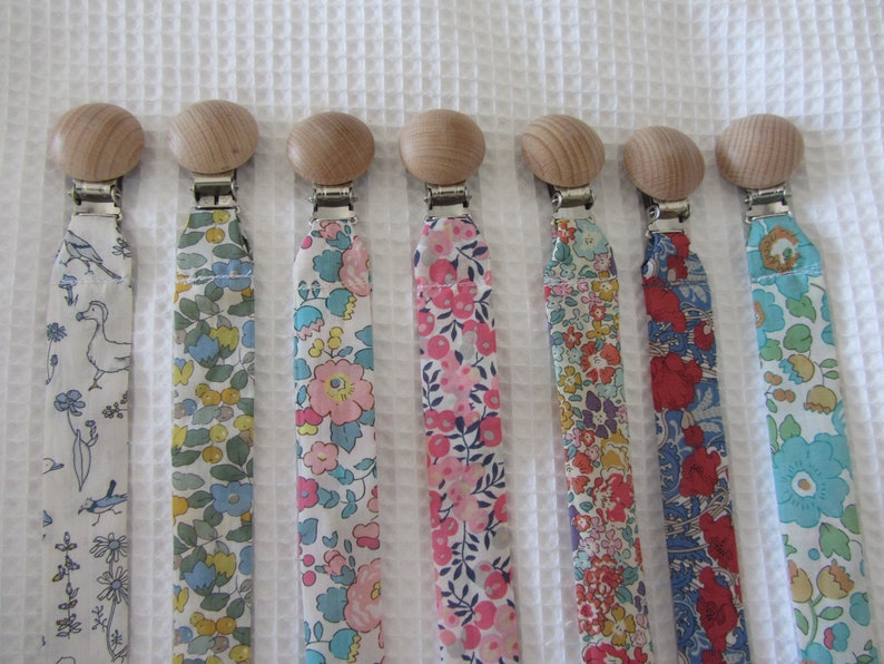 Liberty Fabric Dummy Clip, Pacifier Clip. Fabric Dummy Clip. Soother Clip. Baby Gift image 2
