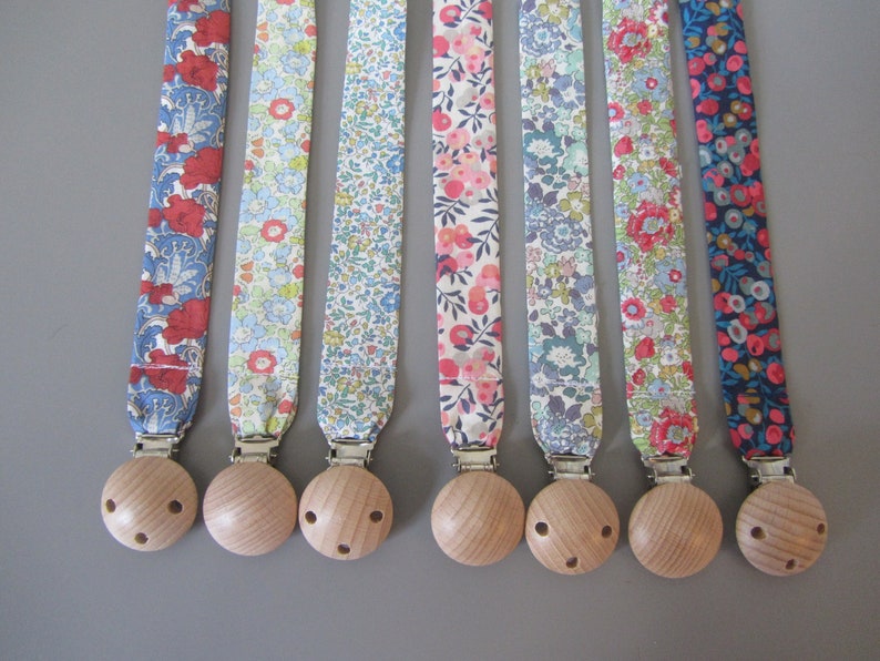 Liberty Fabric Dummy Clip, Pacifier Clip. Fabric Dummy Clip. Soother Clip. Baby Gift image 1