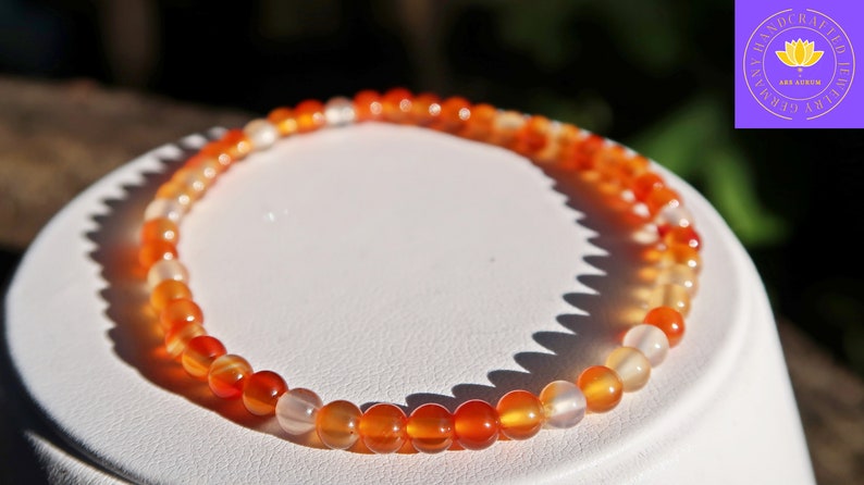 Carnelian Natural Bracelet for women / Stretch bracelet / Charm / Power of healing stones / Handmade with love / Sustainable image 9