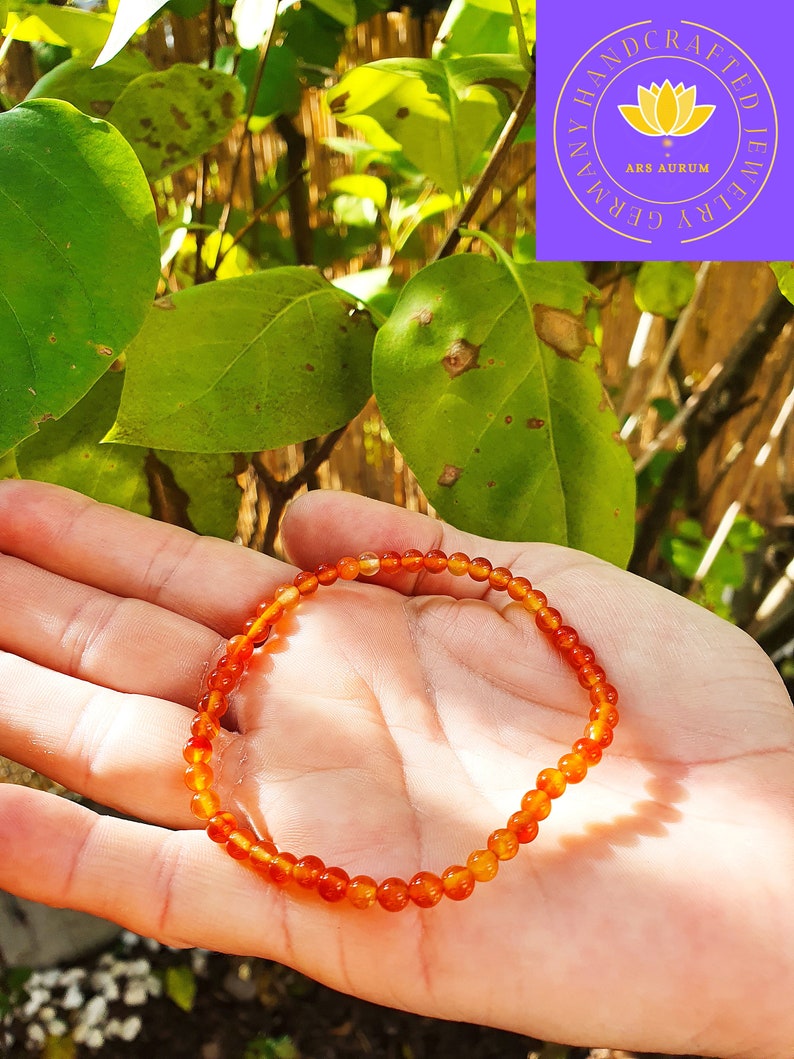 Carnelian Natural Bracelet for women / Stretch bracelet / Charm / Power of healing stones / Handmade with love / Sustainable image 5