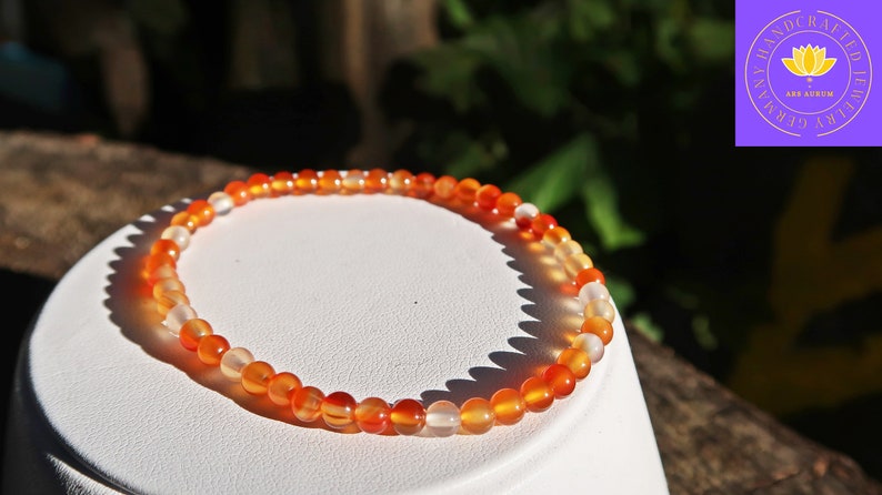 Carnelian Natural Bracelet for women / Stretch bracelet / Charm / Power of healing stones / Handmade with love / Sustainable image 7