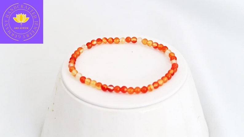 Carnelian Natural Bracelet for women / Stretch bracelet / Charm / Power of healing stones / Handmade with love / Sustainable image 1