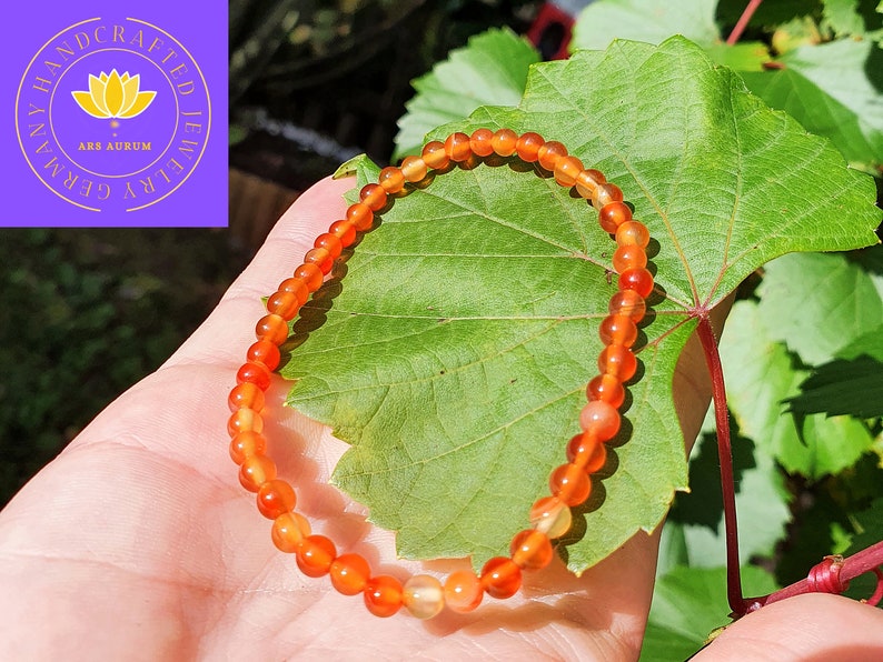 Carnelian Natural Bracelet for women / Stretch bracelet / Charm / Power of healing stones / Handmade with love / Sustainable image 4