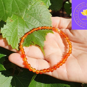 Carnelian Natural Bracelet for women / Stretch bracelet / Charm / Power of healing stones / Handmade with love / Sustainable image 3