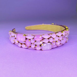 Lilac Headband - Purple Headband - Summer Headband - Pastel Hair Accessories - Headband - Handmade - Crystal Headband - Gifts for Her
