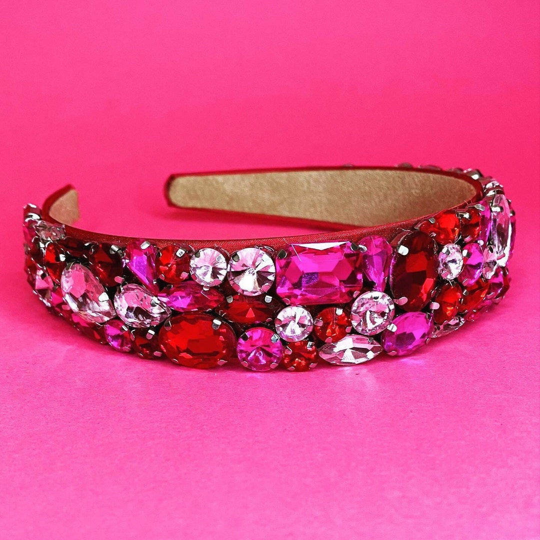 Christmas Headband Red for Festive Party Pink Headband Bespoke Headband