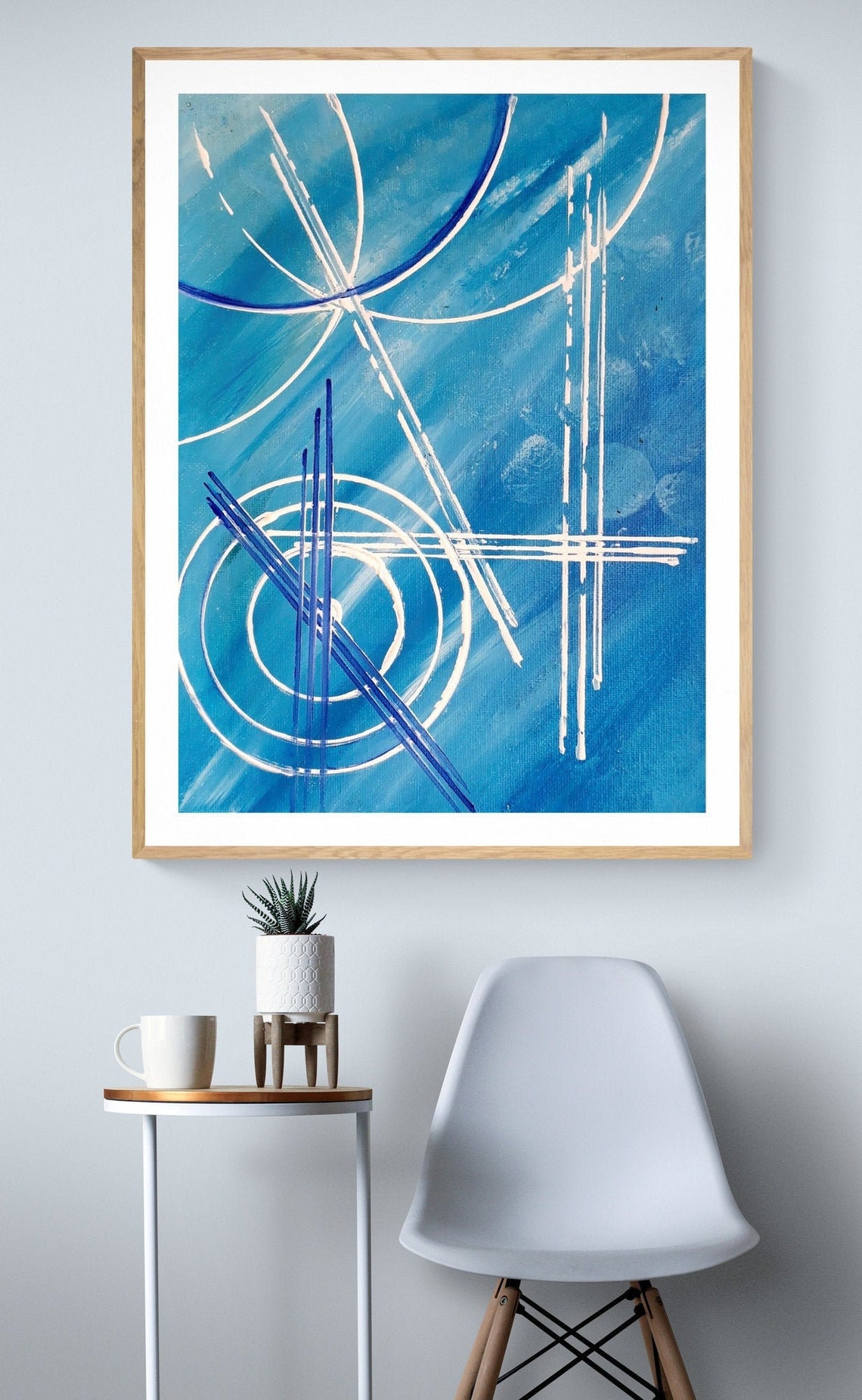 BLUE TARGET Original Acrylic Painting Expressionist Wall - Etsy