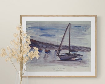 YACHTS in the Sea, Original watercolour