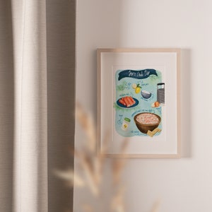 Illustration de recette personnalisée, cadeau personnalisé et art culinaire, cadeau de la fête des Mères image 8