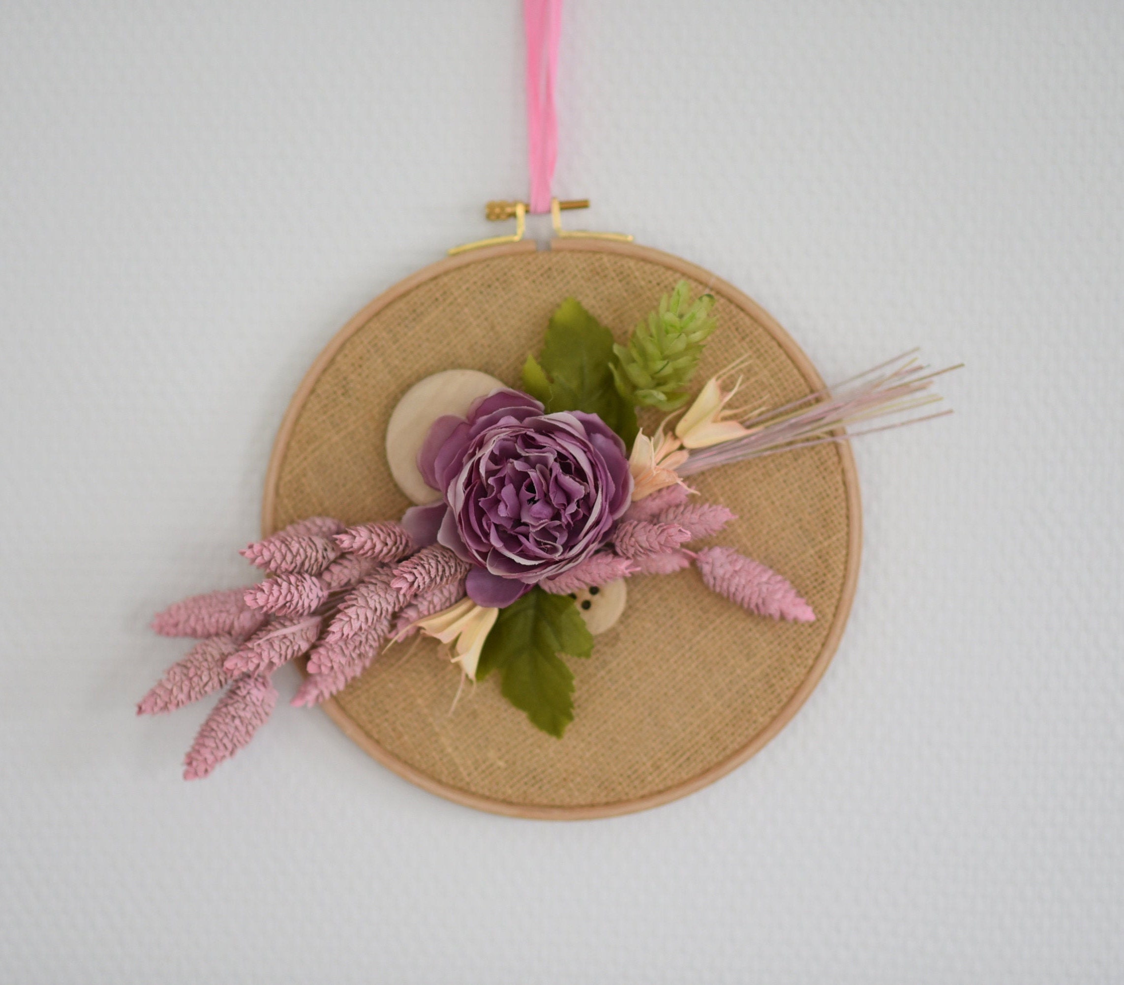 Tambour à Broder Fleurs Séchées