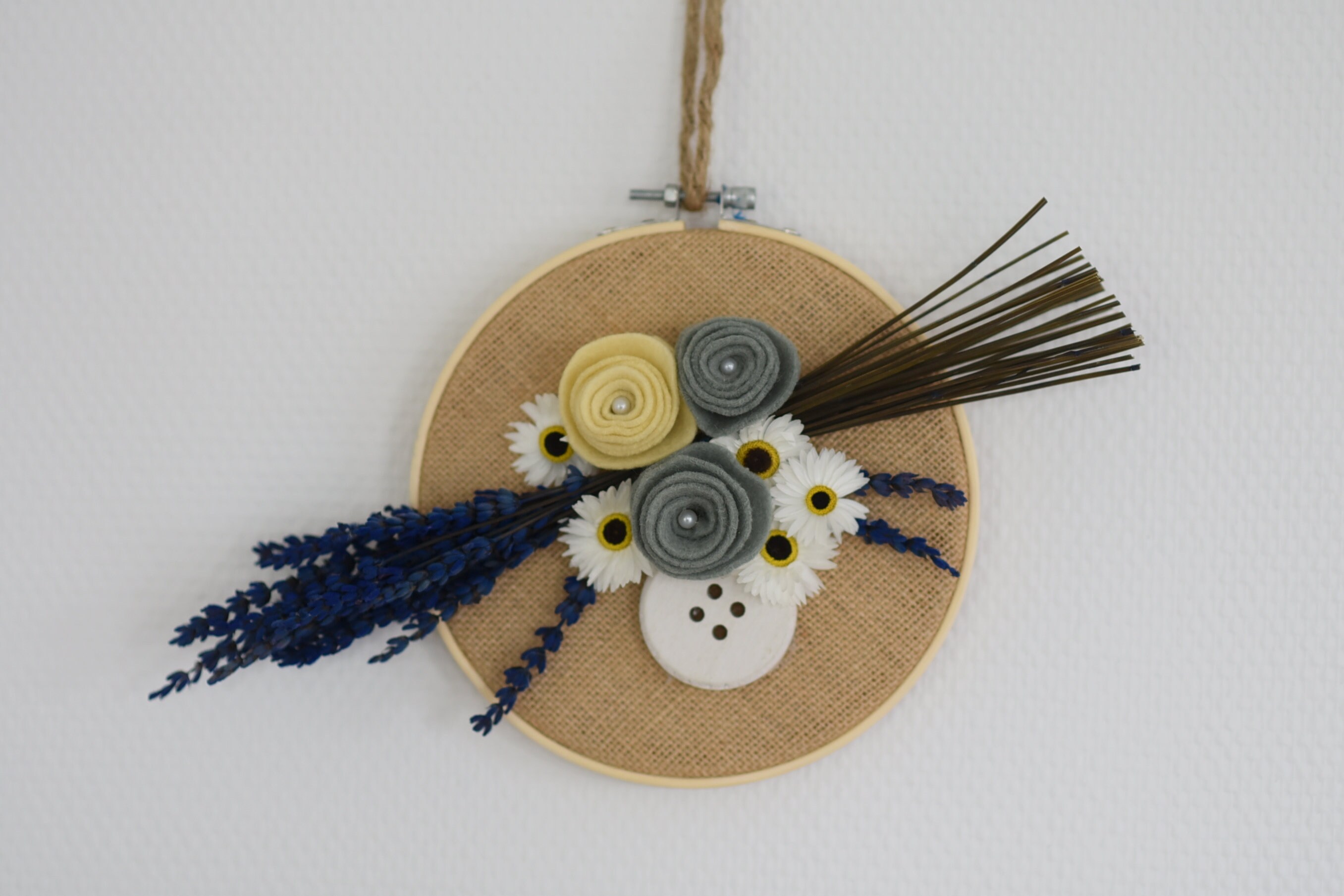 Couronne Murale Fleurs Séchées Lavande