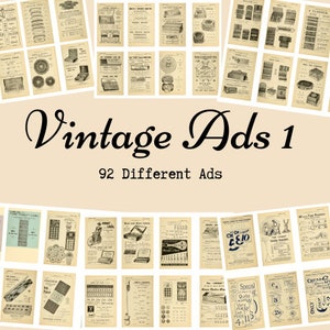 Vintage Ads 1 - ATC - Floral - Roses - Printable - Digital Download - Junk Journal Ephemera - Embellishments - Collage -
