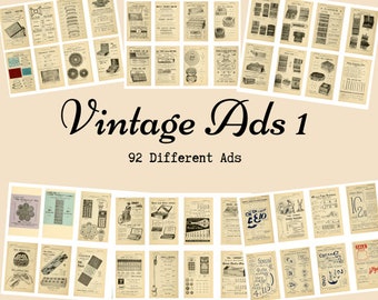 Vintage Ads 1 - ATC - Floral - Roses - Printable - Digital Download - Junk Journal Ephemera - Embellishments - Collage -