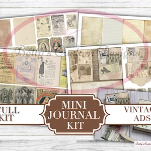 Vintage Ads Mini Journal Kit -  Digital Download - Full Journal Kit - Journal Template - Junk Journal - Printable - Gift Idea - ephemera