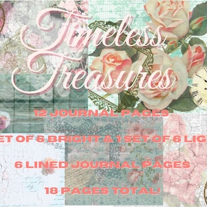Timeless Treasures Junk Journal Kit - Digital Paper Prints - Scrapbook - Vintage Books - Ephemera - Antique Paper - Journal Pages