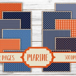 Marine  -  Junk Journal Kit - Digital Paper Prints - Scrapbook - Vintage Books - Ephemera - Antique Paper - Journal Pages