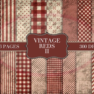junkjournal【antique Red】 Vintage Reds II Junk Journal Kit - Digital Paper Prints