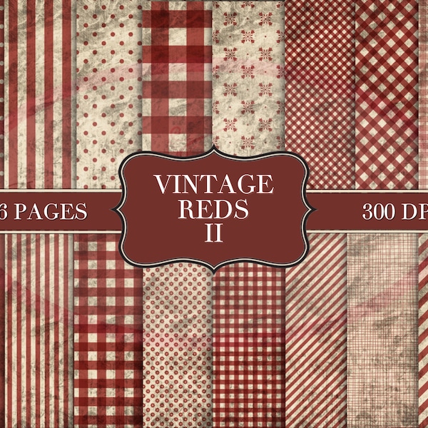 Vintage Reds II Junk Journal Kit - Digital Paper Prints - Scrapbook - Vintage Books - Ephemera - Antique Paper - Journal Pages