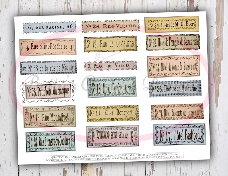 Vintage Labels Set V - Labels - Random Labels - Junk Journal Ephemera ...