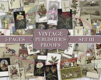 Vintage Publisher’s Proofs - Set 3 - Digital Tea Cards - Junk Journal Ephemera - Embellishment - Digital - Printable - Vintage Label