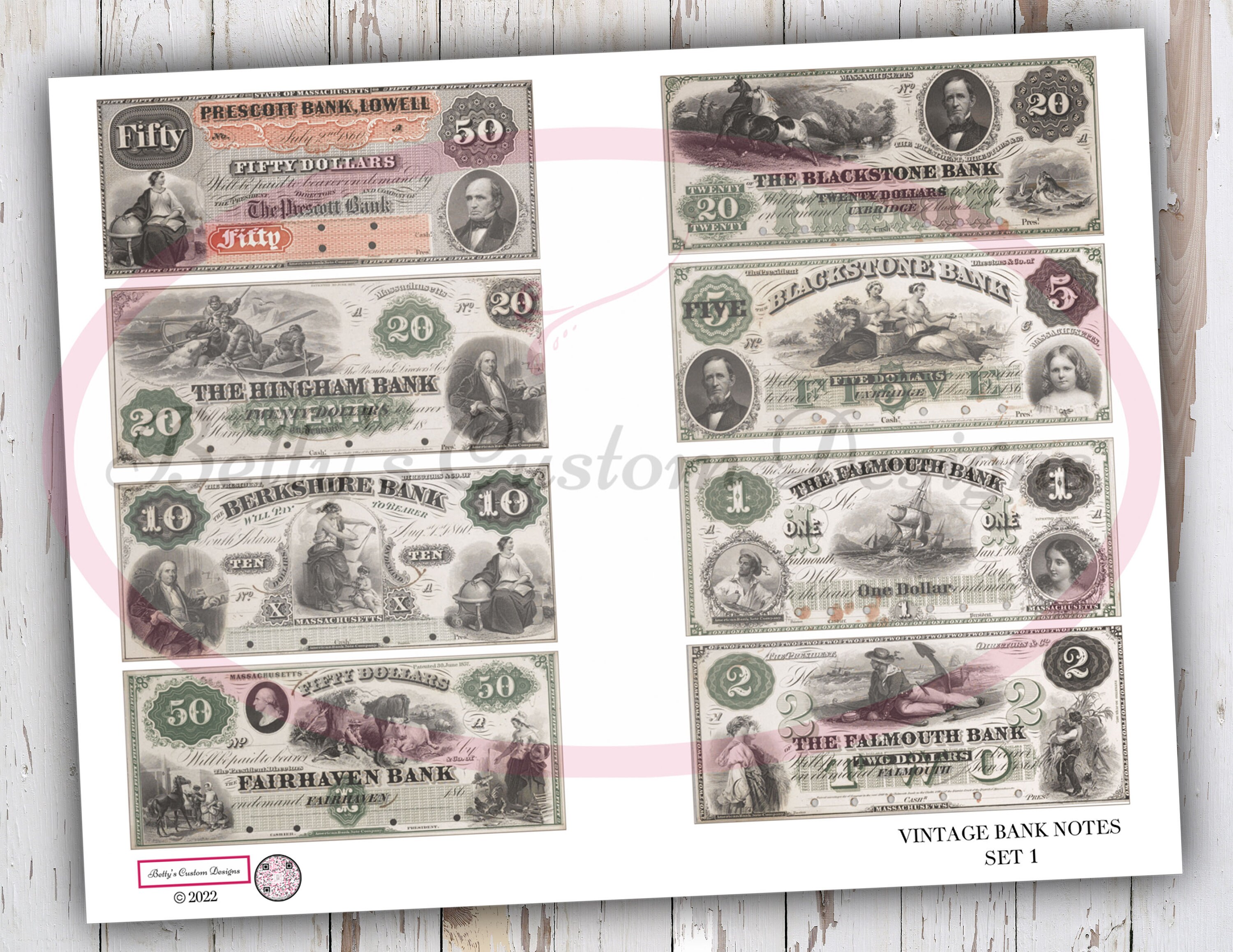 Vintage Bank Notes - Set 1 - Ephemera Pack - Junk Journal ...