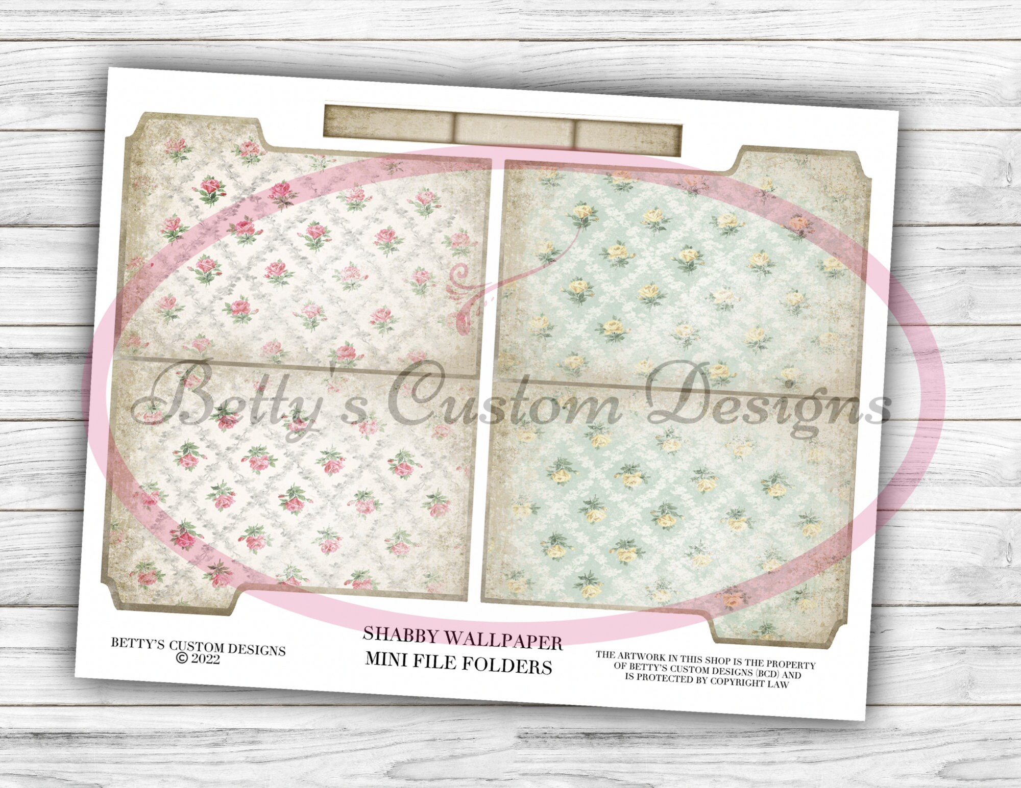 Shabby Wallpaper Mini File Folders Junk Journal Ephemera - Etsy